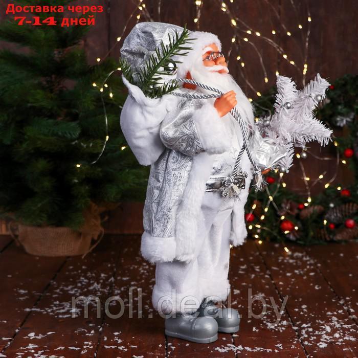 Дед Мороз "С ёлочкой с шариками и подарками" 50 см, серебро - фото 2 - id-p227099031