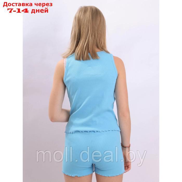 Комплект для девочки: майка, шорты, рост 140 см, цвет голубой - фото 4 - id-p227086202