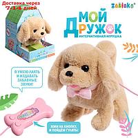 ZABIAKA Интерактивная игрушка "Мой дружок" SL-06240 звук, ходит, управление с пульта,МИКС