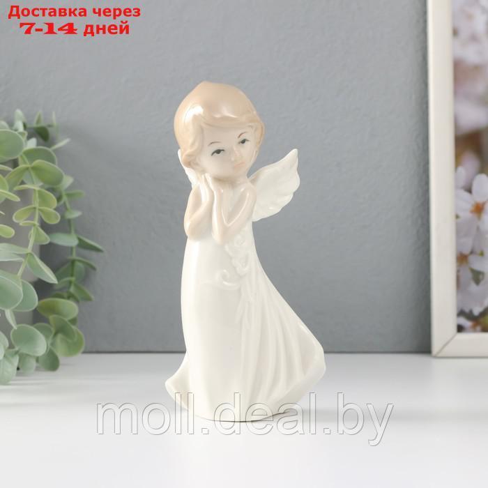 Сувенир керамика "Девочка-ангел в платье с узорами со сложенными руками" 6х8х16,5 см - фото 1 - id-p227081267
