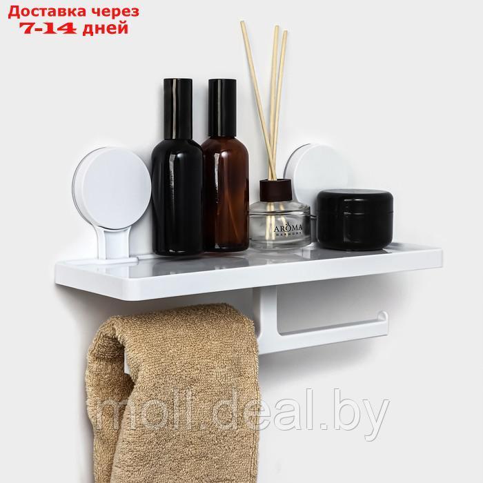 Полка для ванных принадлежностей на липучках Доляна, 17×32×11,5 см, цвет белый - фото 4 - id-p227078256
