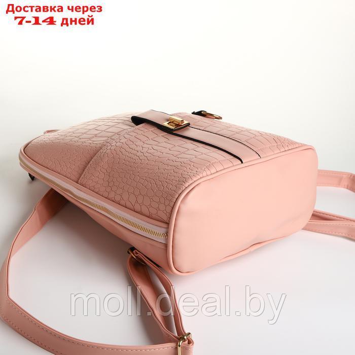 Рюкзак городской на молнии, цвет розовый - фото 3 - id-p226887010