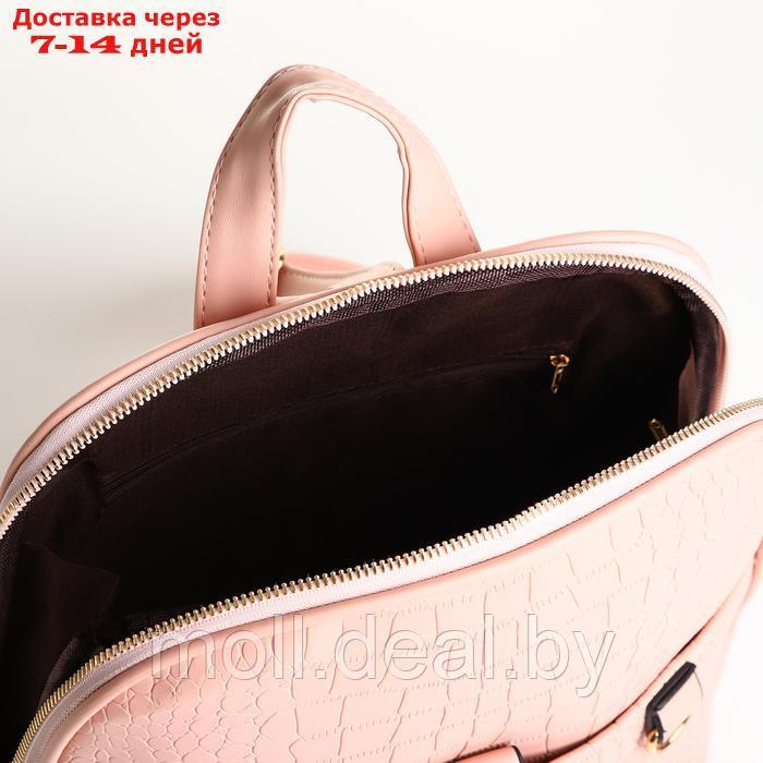 Рюкзак городской на молнии, цвет розовый - фото 4 - id-p226887010