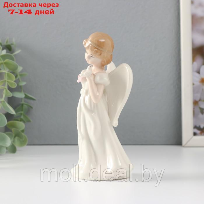 Сувенир керамика "Девочка-ангел в белом платье с голубем" 7,5х6х14,5 см - фото 2 - id-p227081273