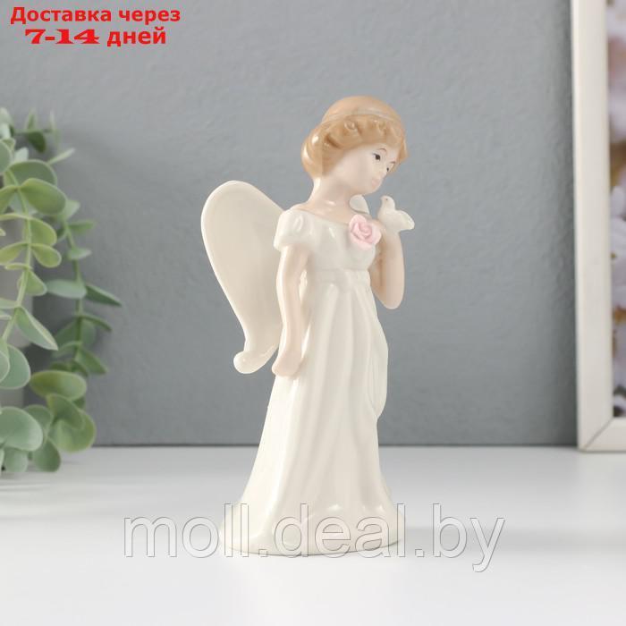 Сувенир керамика "Девочка-ангел в белом платье с голубем" 7,5х6х14,5 см - фото 4 - id-p227081273