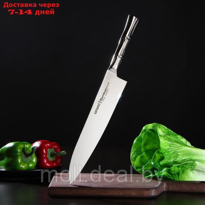 Нож кухонный "Samura BAMBOO" шеф, лезвие 24 см, стальная рукоять - фото 1 - id-p227113999