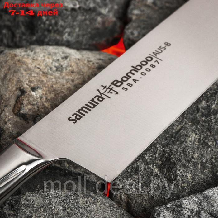 Нож кухонный "Samura BAMBOO" шеф, лезвие 24 см, стальная рукоять - фото 3 - id-p227113999