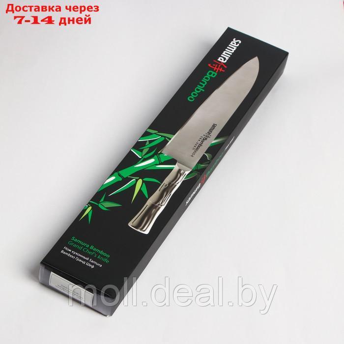 Нож кухонный "Samura BAMBOO" шеф, лезвие 24 см, стальная рукоять - фото 5 - id-p227113999