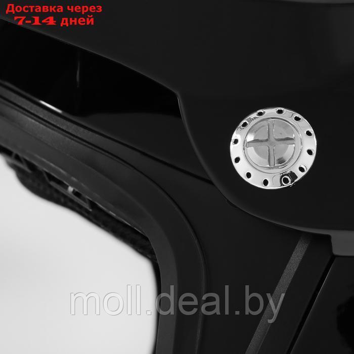 Шлем кроссовый, размер M, модель - BLD-819-7, черный глянцевый - фото 2 - id-p227089201