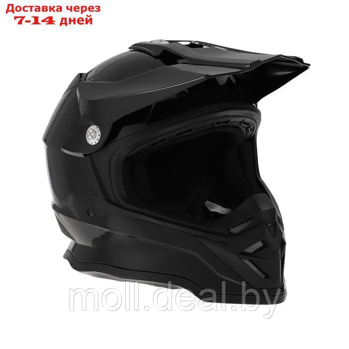 Шлем кроссовый, размер M, модель - BLD-819-7, черный глянцевый - фото 4 - id-p227089201