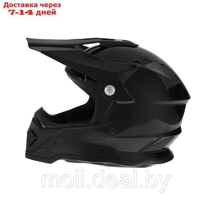 Шлем кроссовый, размер M, модель - BLD-819-7, черный глянцевый - фото 6 - id-p227089201