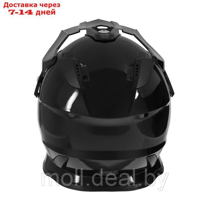 Шлем кроссовый, размер M, модель - BLD-819-7, черный глянцевый - фото 7 - id-p227089201