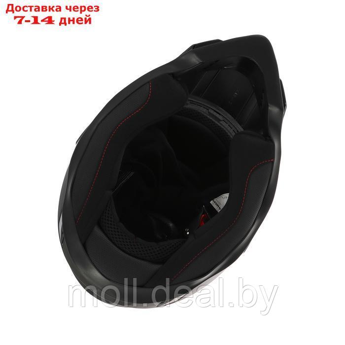 Шлем кроссовый, размер M, модель - BLD-819-7, черный глянцевый - фото 8 - id-p227089201