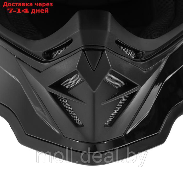 Шлем кроссовый, размер M, модель - BLD-819-7, черный глянцевый - фото 9 - id-p227089201