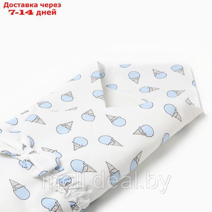 Набор для новорождённого (одеяло, шапочка, пояс), цвет голубой, рост 56-62 см - фото 2 - id-p227085262