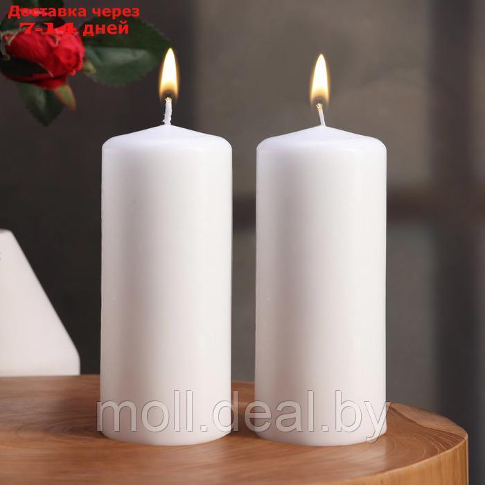 Набор свечей - цилиндров, 5х11,5 см, набор 2 шт, белая