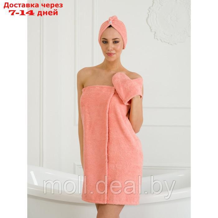 Набор для бани женский: чалма, парео, рукавица, размер S-L - фото 1 - id-p227099083