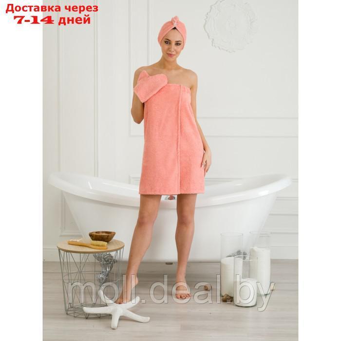 Набор для бани женский: чалма, парео, рукавица, размер S-L - фото 2 - id-p227099083