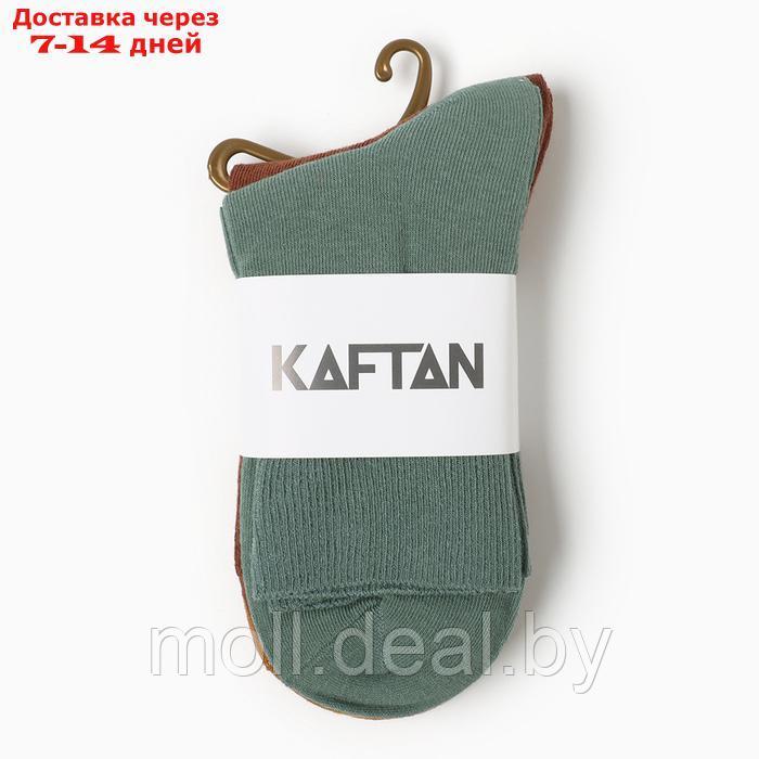 Набор женских носков KAFTAN Base 3 пары, р. 36-39 (23-25 см) горчичн/терракот/зелен - фото 3 - id-p227087243