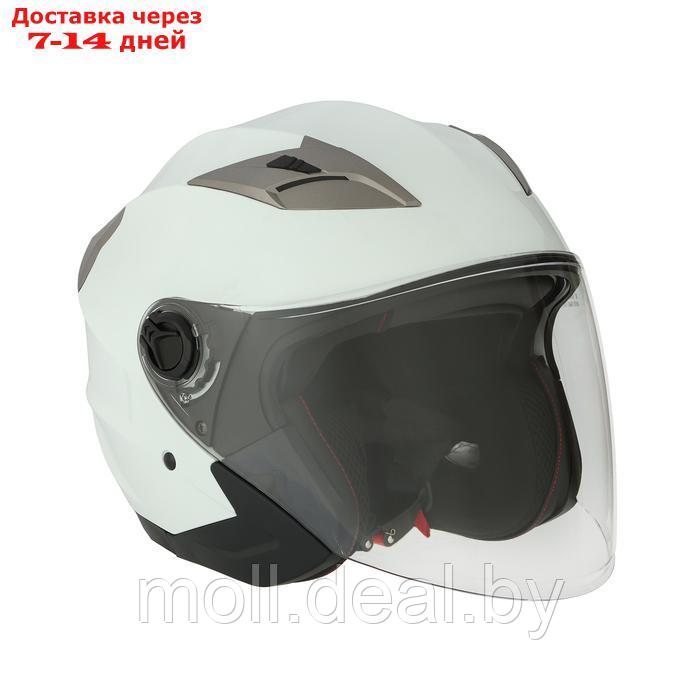 Шлем открытый с двумя визорами, размер L, модель - BLD-708E, белый глянцевый - фото 4 - id-p227087246