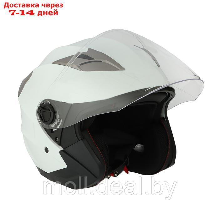 Шлем открытый с двумя визорами, размер L, модель - BLD-708E, белый глянцевый - фото 5 - id-p227087246