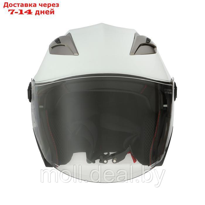 Шлем открытый с двумя визорами, размер L, модель - BLD-708E, белый глянцевый - фото 7 - id-p227087246