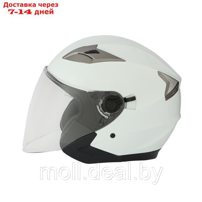 Шлем открытый с двумя визорами, размер L, модель - BLD-708E, белый глянцевый - фото 8 - id-p227087246
