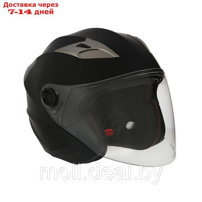Шлем открытый с двумя визорами, размер M, модель - BLD-708E, черный матовый - фото 4 - id-p227087247