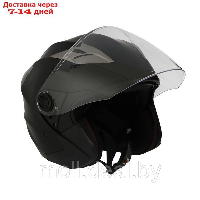 Шлем открытый с двумя визорами, размер M, модель - BLD-708E, черный матовый - фото 5 - id-p227087247