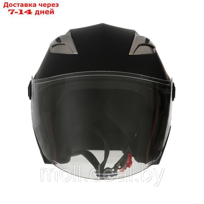 Шлем открытый с двумя визорами, размер M, модель - BLD-708E, черный матовый - фото 7 - id-p227087247