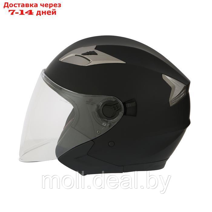 Шлем открытый с двумя визорами, размер M, модель - BLD-708E, черный матовый - фото 8 - id-p227087247