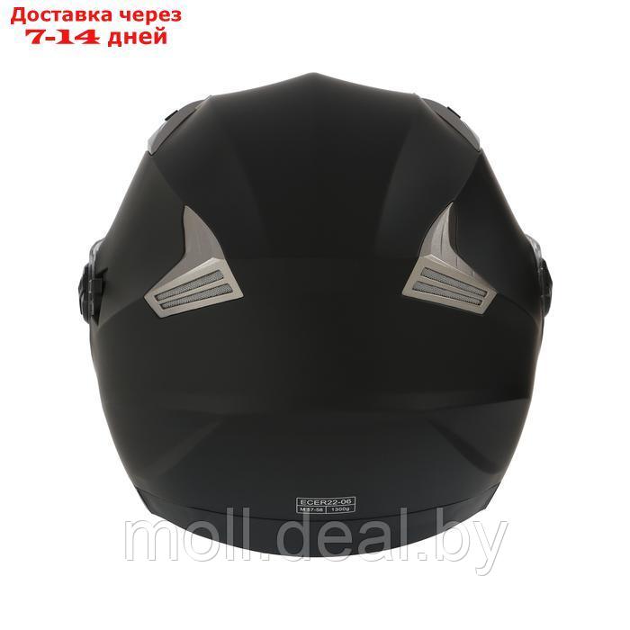 Шлем открытый с двумя визорами, размер M, модель - BLD-708E, черный матовый - фото 9 - id-p227087247