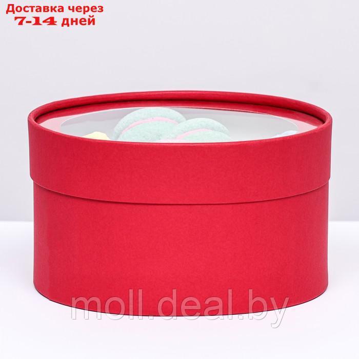 Подарочная коробка "Рубин" красный, завальцованная с окном, 18 х 10 см - фото 2 - id-p227105733