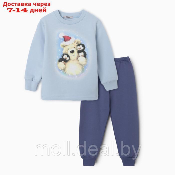 Пижама для мальчика, цвет голубой/синий, рост 110-116 см