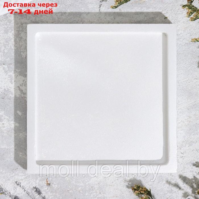 Подсвечник квадратный из гипса,10х1,5см,белый перламутр - фото 3 - id-p227093282