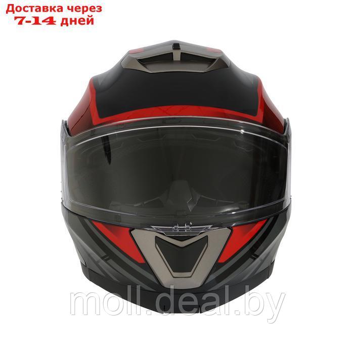 Шлем модуляр с двумя визорами, размер XXL, модель - BLD-160E, черно-красный - фото 9 - id-p227088204