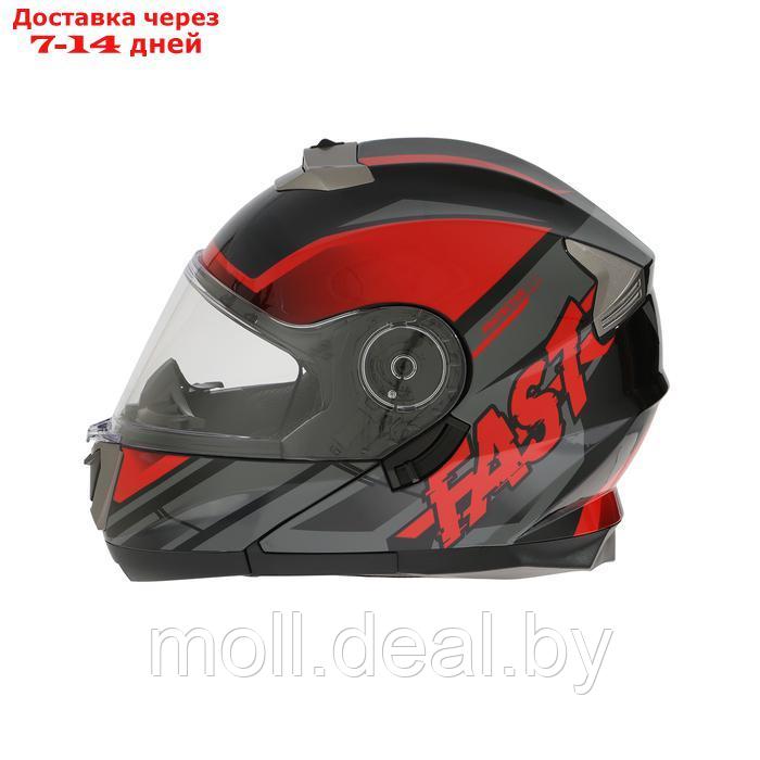 Шлем модуляр с двумя визорами, размер XXL, модель - BLD-160E, черно-красный - фото 10 - id-p227088204
