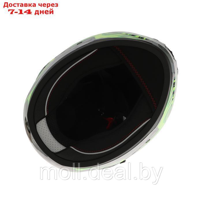 Шлем интеграл с двумя визорами, размер XXL, модель BLD-M67E, черно-зеленый - фото 2 - id-p227088205