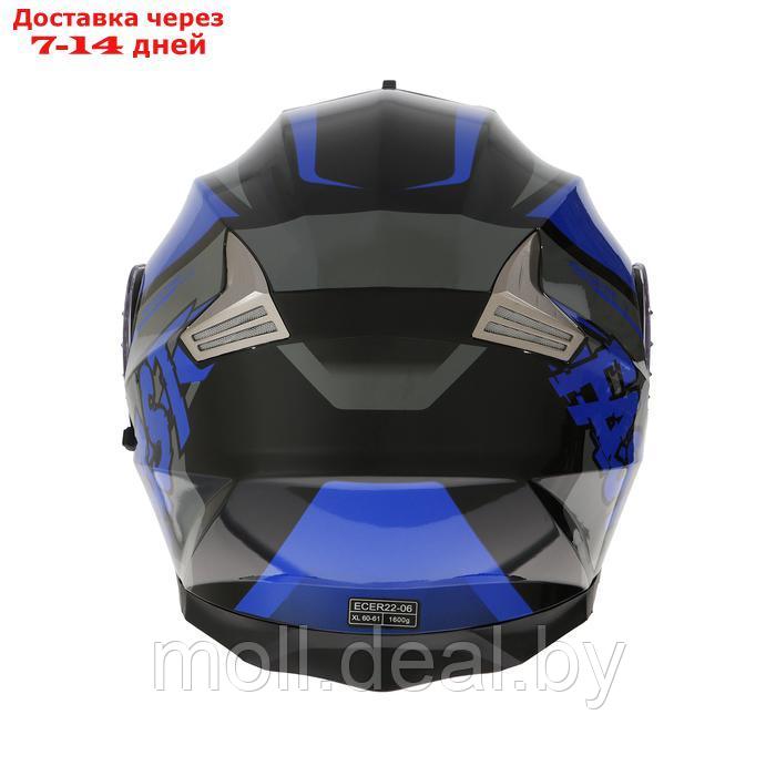 Шлем модуляр с двумя визорами, размер XL, модель - BLD-160E, черно-синий - фото 2 - id-p227087248