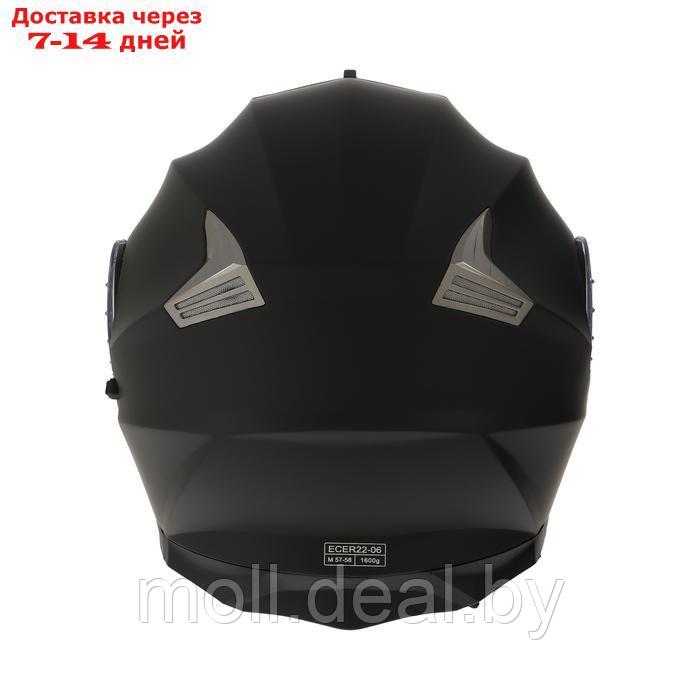 Шлем модуляр с двумя визорами, размер M, модель - BLD-160E, черный матовый - фото 2 - id-p227087249