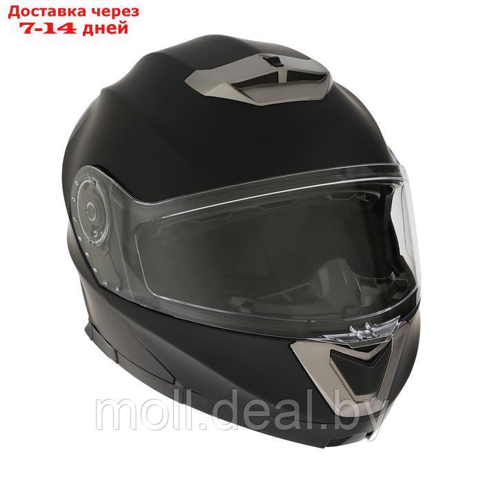 Шлем модуляр с двумя визорами, размер M, модель - BLD-160E, черный матовый - фото 4 - id-p227087249