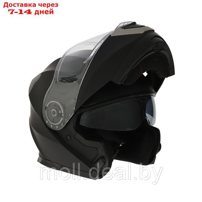 Шлем модуляр с двумя визорами, размер M, модель - BLD-160E, черный матовый - фото 6 - id-p227087249
