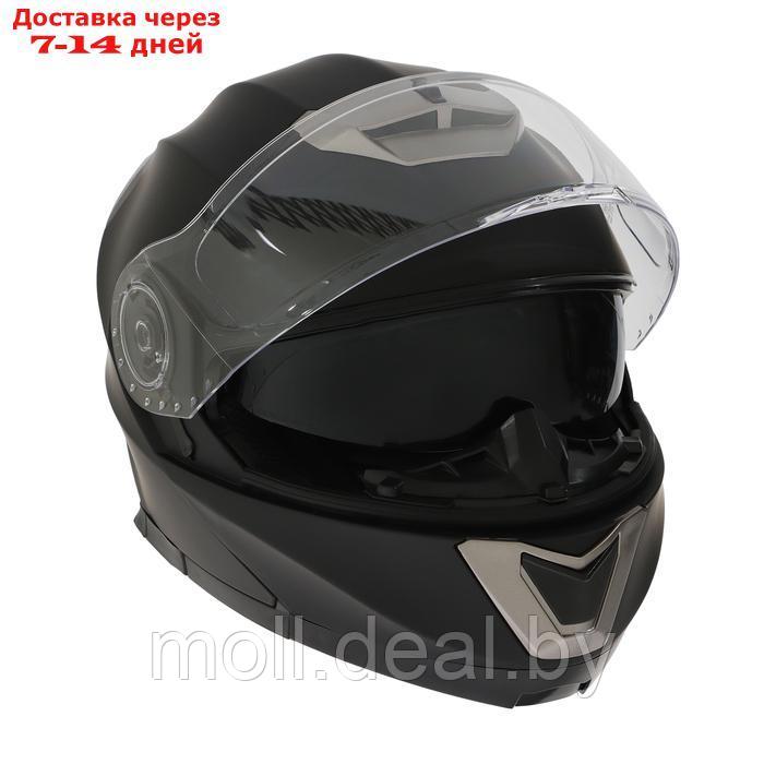 Шлем модуляр с двумя визорами, размер M, модель - BLD-160E, черный матовый - фото 8 - id-p227087249