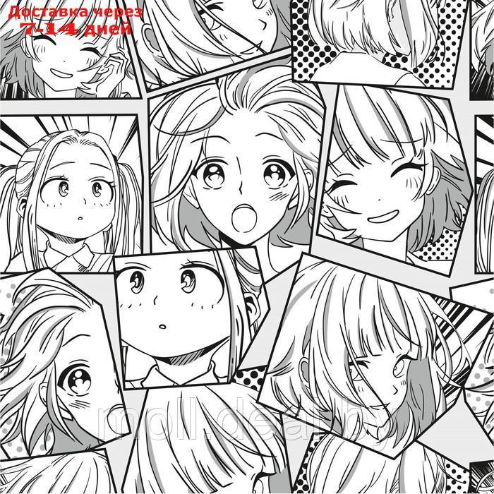 Плед Belezza Anime girls 180х200см, черно-белый, микрофибра, 200г/м, пэ 100% - фото 2 - id-p226889020