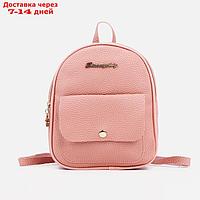 Рюкзак 18,5*8*21 см, отдел на молнии, 1 н/карман, розовый