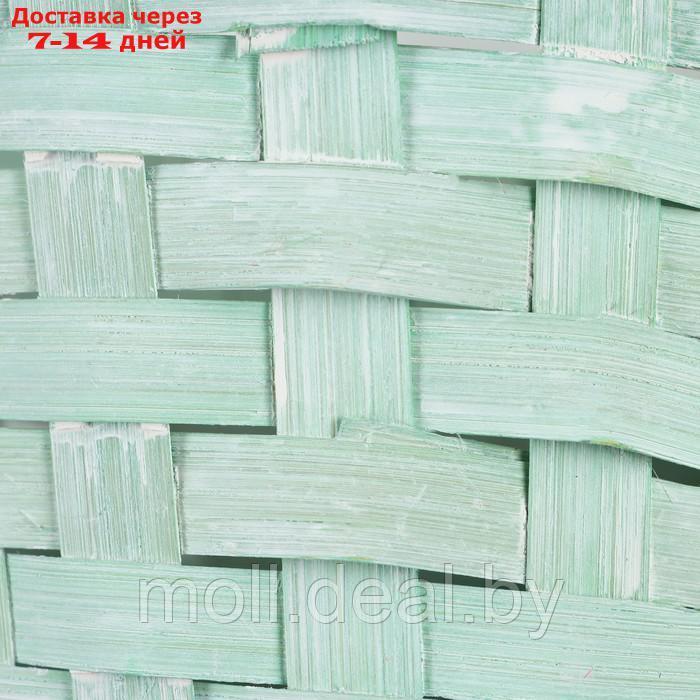 Корзина плетеная, D17 х 12 х 22 см, зеленая, бамбук - фото 6 - id-p227091218