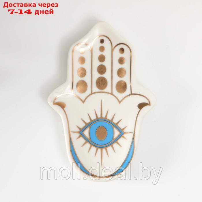 Сувенир керамика подставка под кольца "Рука Фатимы" 8х11,8х1,6 см - фото 4 - id-p227091223