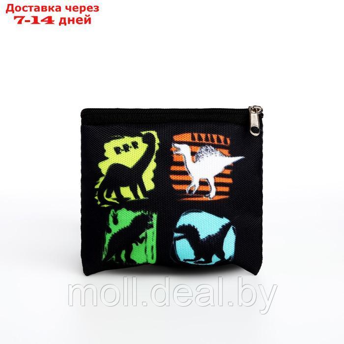Кошелек детский текстильный "Дино", 11х9х0,5 см, цвет черный - фото 4 - id-p227092247
