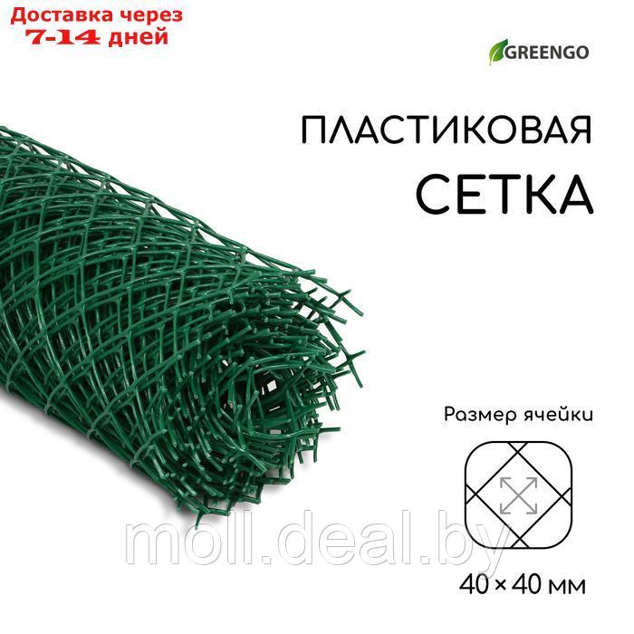 Сетка садовая, 1 × 10 м, ячейка ромб 40 × 40 мм, пластиковая, зелёная, Greengo - фото 2 - id-p227075333