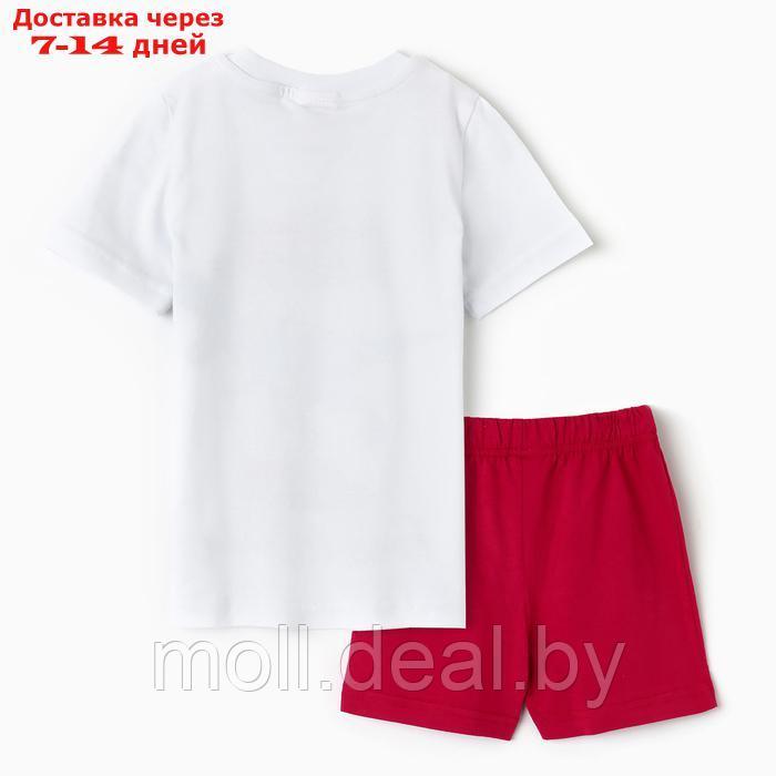 Комплект для девочки (футболка/шорты) "Цветы", цвет белый/персиковый, рост 110-116 - фото 5 - id-p227083279